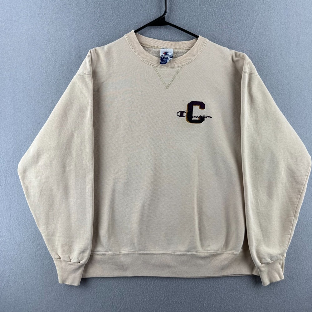 Vintage Champion Sweatshirt Mens XL Biege‎ 90s Crewneck Pullover